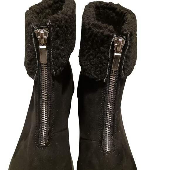 NEW Style & Co Biancaa Faux Suede Lug Sole Booties Black Size 8.5 Front Zipper - Picture 8 of 13